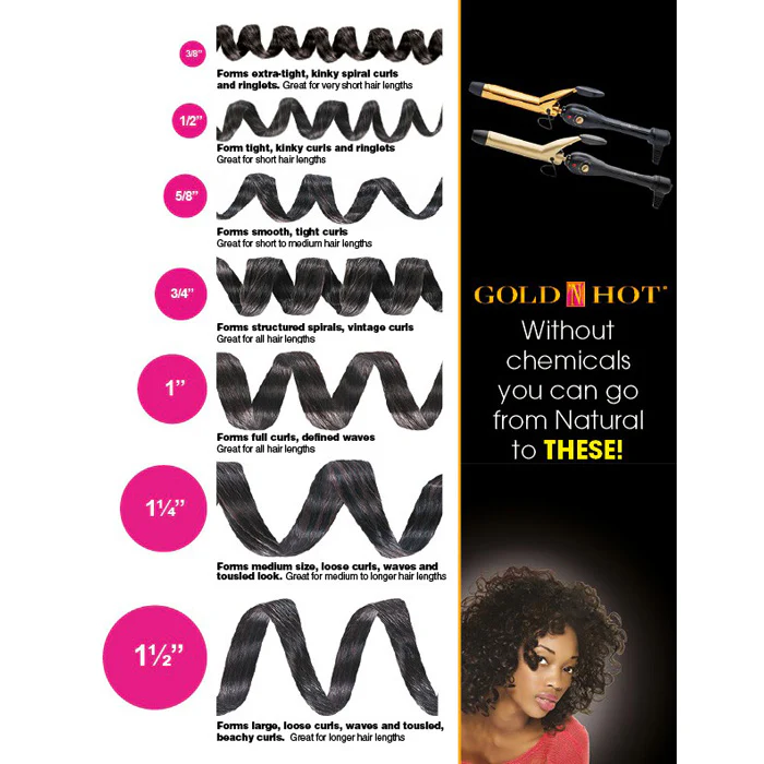 GOLD 'N HOT Professional Ceramic Spring Curling Iron 1" - Image 2