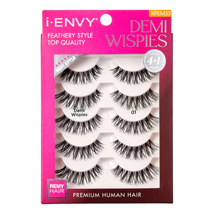 Kiss i-Envy Remy Hair Eyelashes - DEMI WISPIES 01 KPEM33