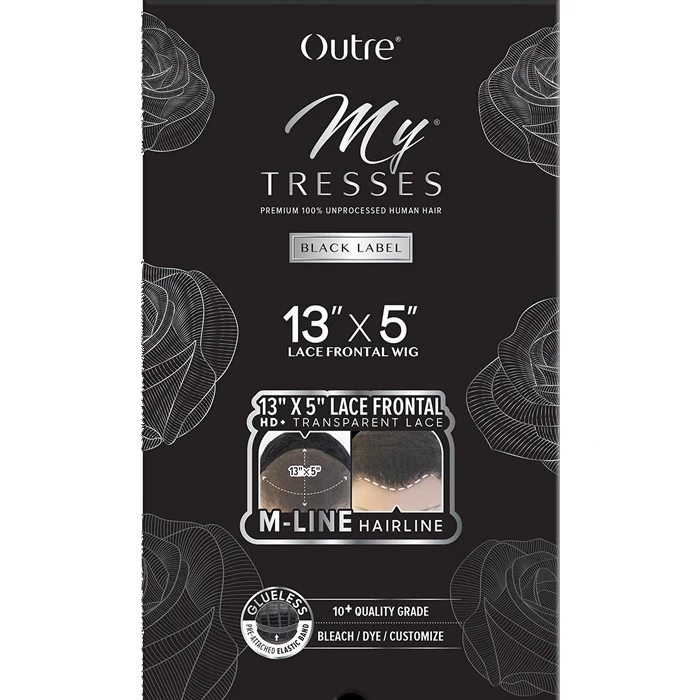 Outre My Tresses Black Label 100% Unprocessed Human Hair Glueless 13x5 HD Transparent Lace Frontal Wig - HH-STRAIGHT BOB - Image 6