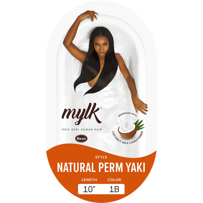 Outre Mylk 100% Remy Human Hair Weaves - NATURAL PERM YAKI 10"/12"/14" - Image 4