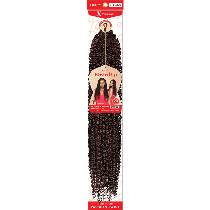 Outre X-Pression Twisted Up Crochet Loop Braid - PASSION BOHEMIAN FEED TWIST 22" - Image 4