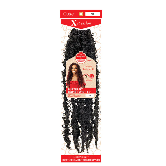 Outre X-Pression Twisted Up Pre-Looped Crochet Braids - BUTTERFLY BOMB TWIST 18" - Image 2