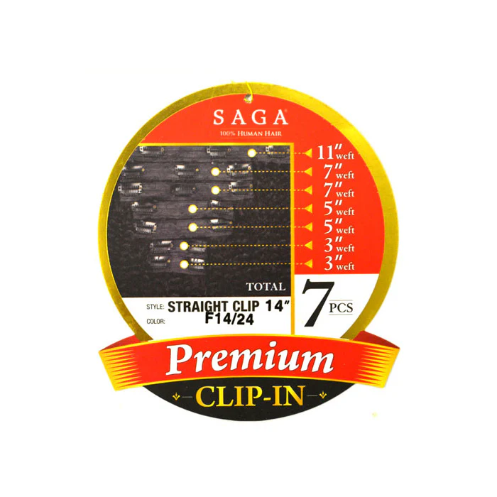 Saga 100% Human Hair Premium Clip In 7pcs Weave - FANTASY WAVE 18" - Image 2
