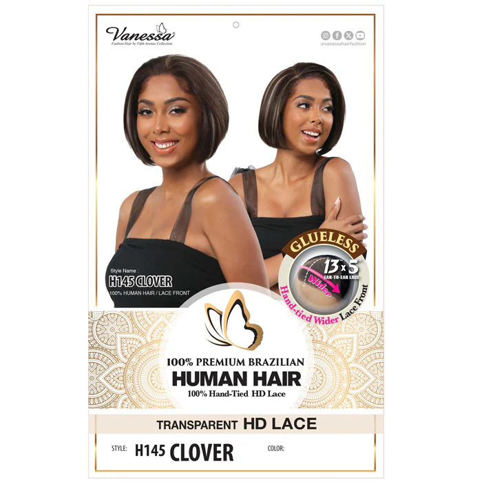Vanessa Premium Brazilian Glueless 13x5 HD Lace Frontal Wig - H145 CLOVER - 100% Human Hair - Image 3